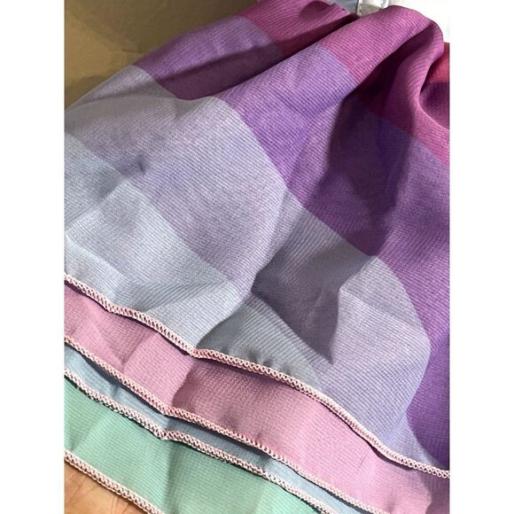 Pleiades Girl Dress Size 12M Blue Ruffle Tank Pink Ombre Rainbow Summer Chiffon - Picture 6 of 12